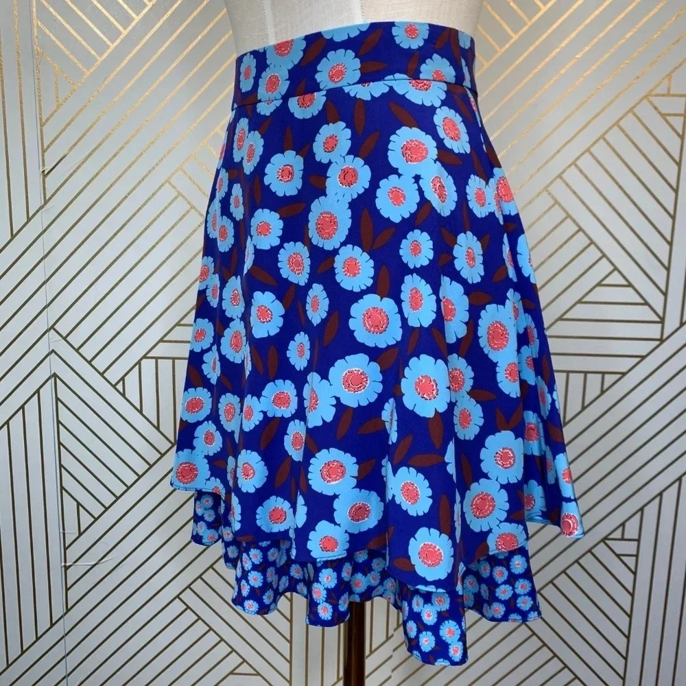 Kate Spade Tangier Floral Double Layer Silk Skirt‎